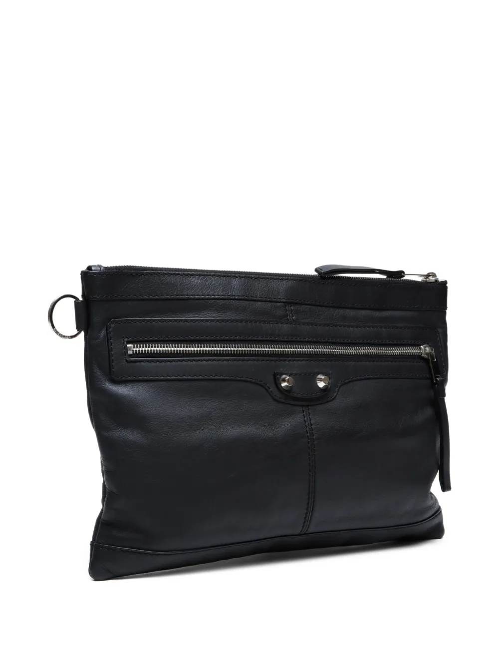 Pre-owned Balenciaga 2010-2020s Lambskin Clutch Bag In Black