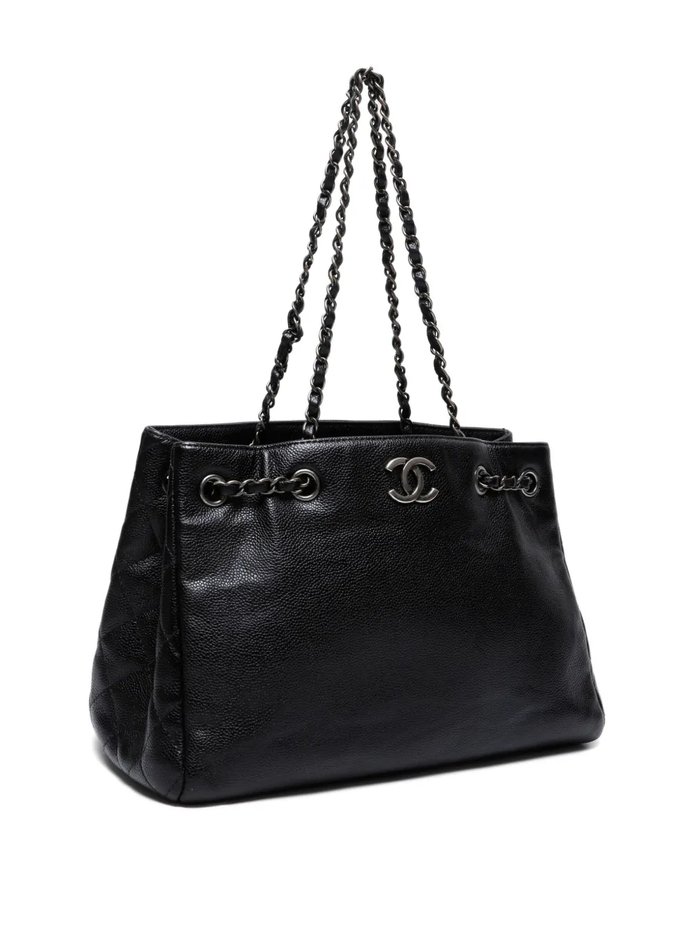 Pre-owned Chanel 2016-2017 Cc Mark Tote Bag In Black