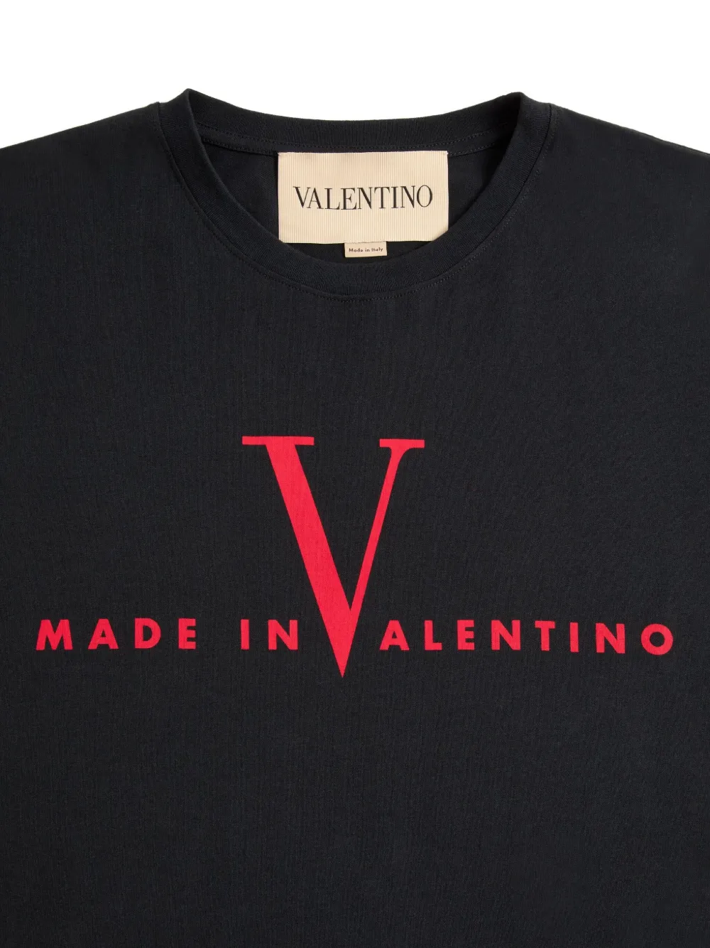 Valentino Crew Neck Short Sleeve T-shirt Design In Black
