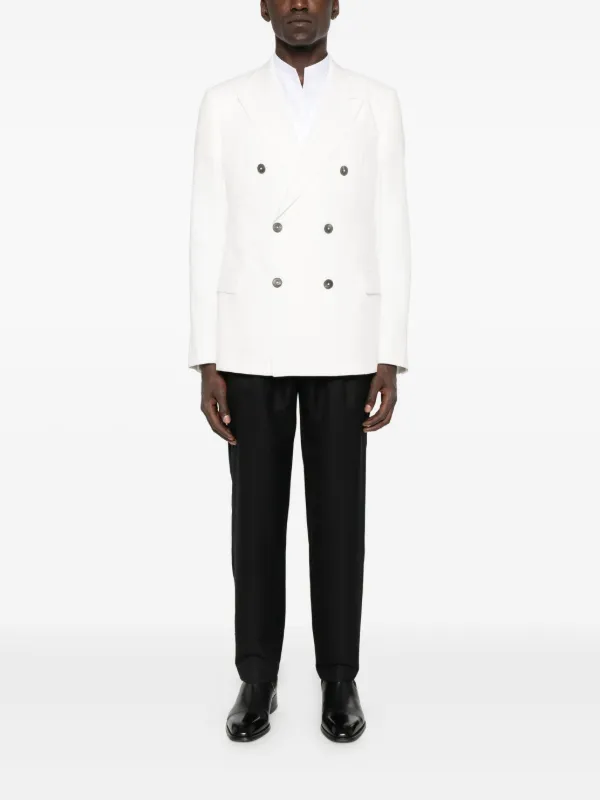EMPORIO ARMANI ジャケット ホワイト・ブラック Emporio Armani ダブルジャケット | ホワイト | FARFETCH JP