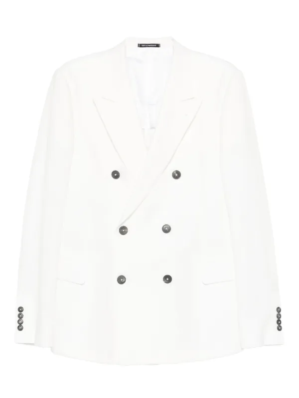 EMPORIO ARMANI ホワイトジャケット 36 Emporio Armani ダブルジャケット | ホワイト | FARFETCH JP