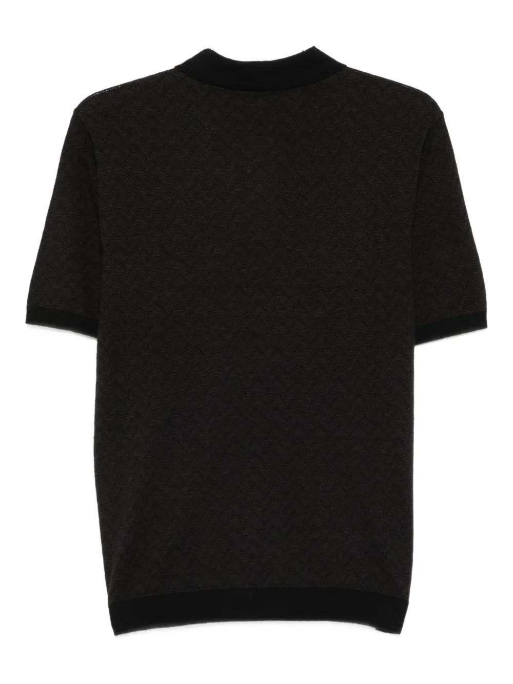 Emporio Armani Poloshirt met geometrische print - Zwart