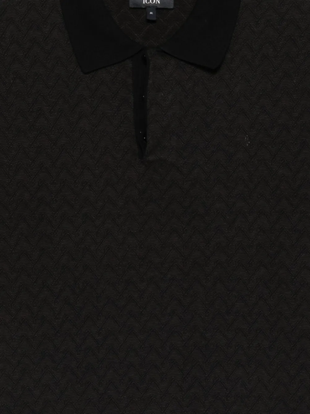Emporio Armani Geometric-pattern Polo Shirt In Black