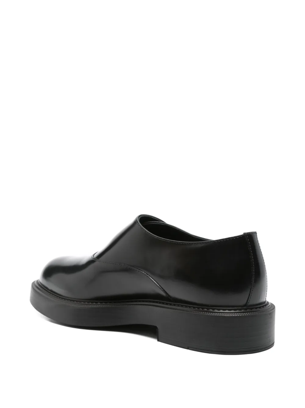 Emporio Armani single-buckle leather loafers Black