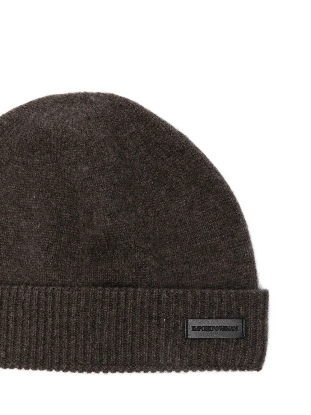 Emporio Armani Ribbed-knit Cashmere Beanie In Brown