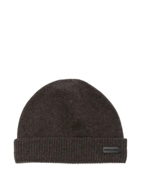 Emporio Armani ribbed-knit cashmere beanie