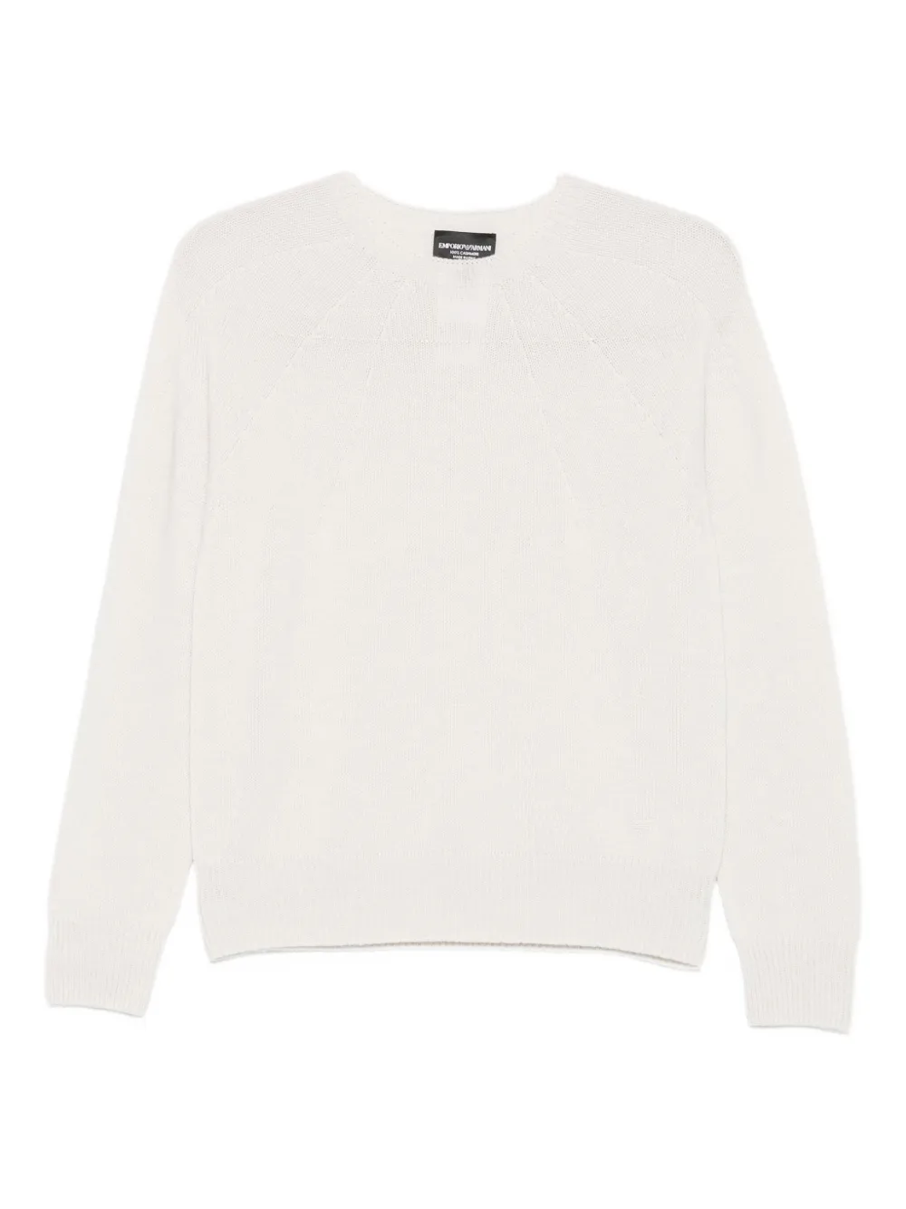 Emporio Armani Long Sleeve Crew Neck Knitwear Top In White