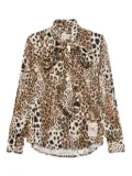 FRONT STREET 8 leopard-print self-tie shirt - Brown