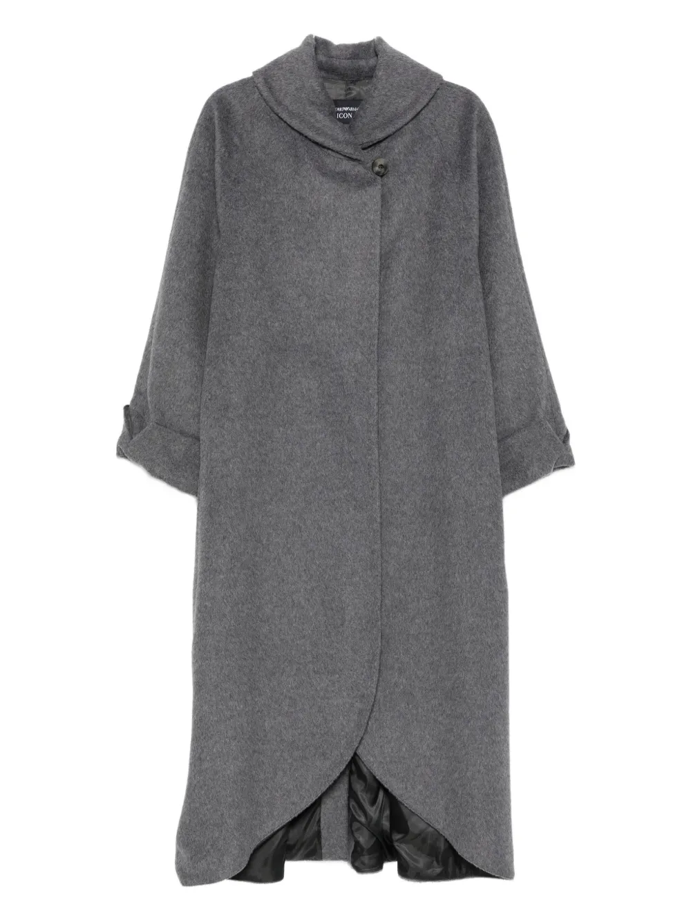 Emporio Armani Mid-length Coat With Collar And Back Vent In Gray