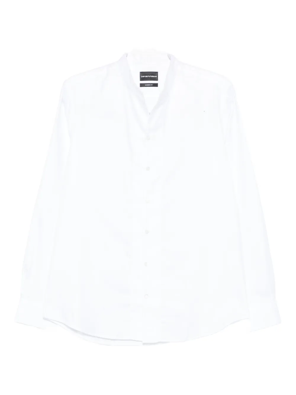 Emporio Armani mandarin-collar cotton shirt Wit