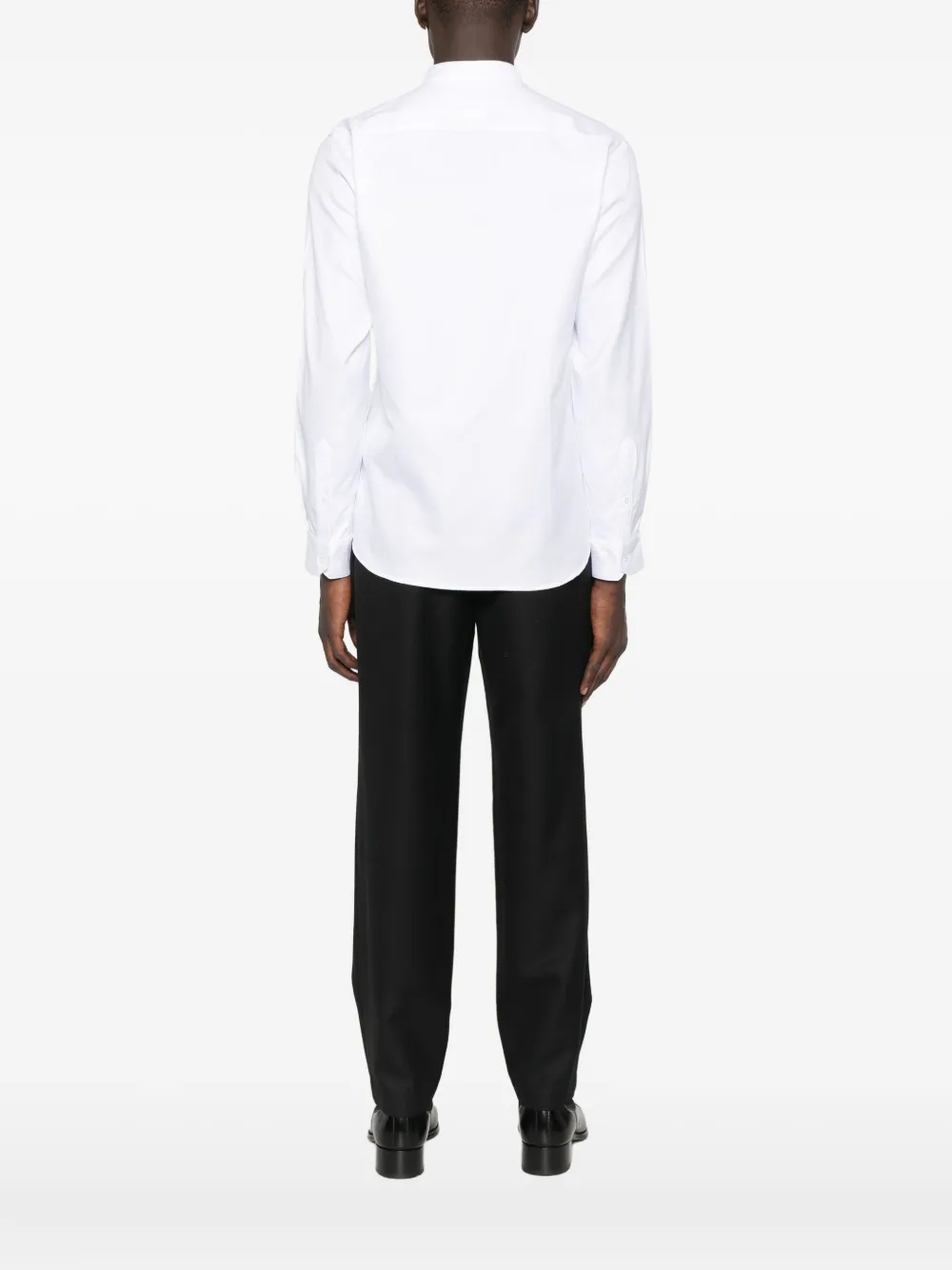 Emporio Armani mandarin-collar cotton shirt Wit