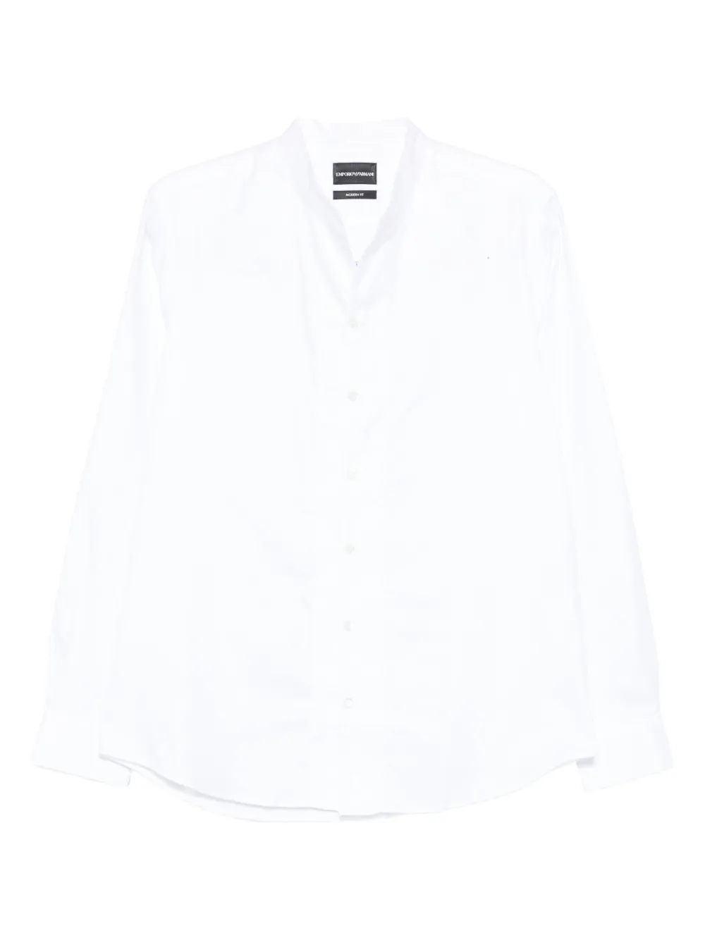 Emporio Armani mandarin-collar cotton shirt | White | Image 1