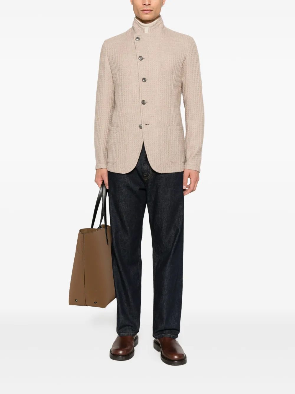 Emporio Armani button-fatening jacket | Lightweight Jackets | Image 2