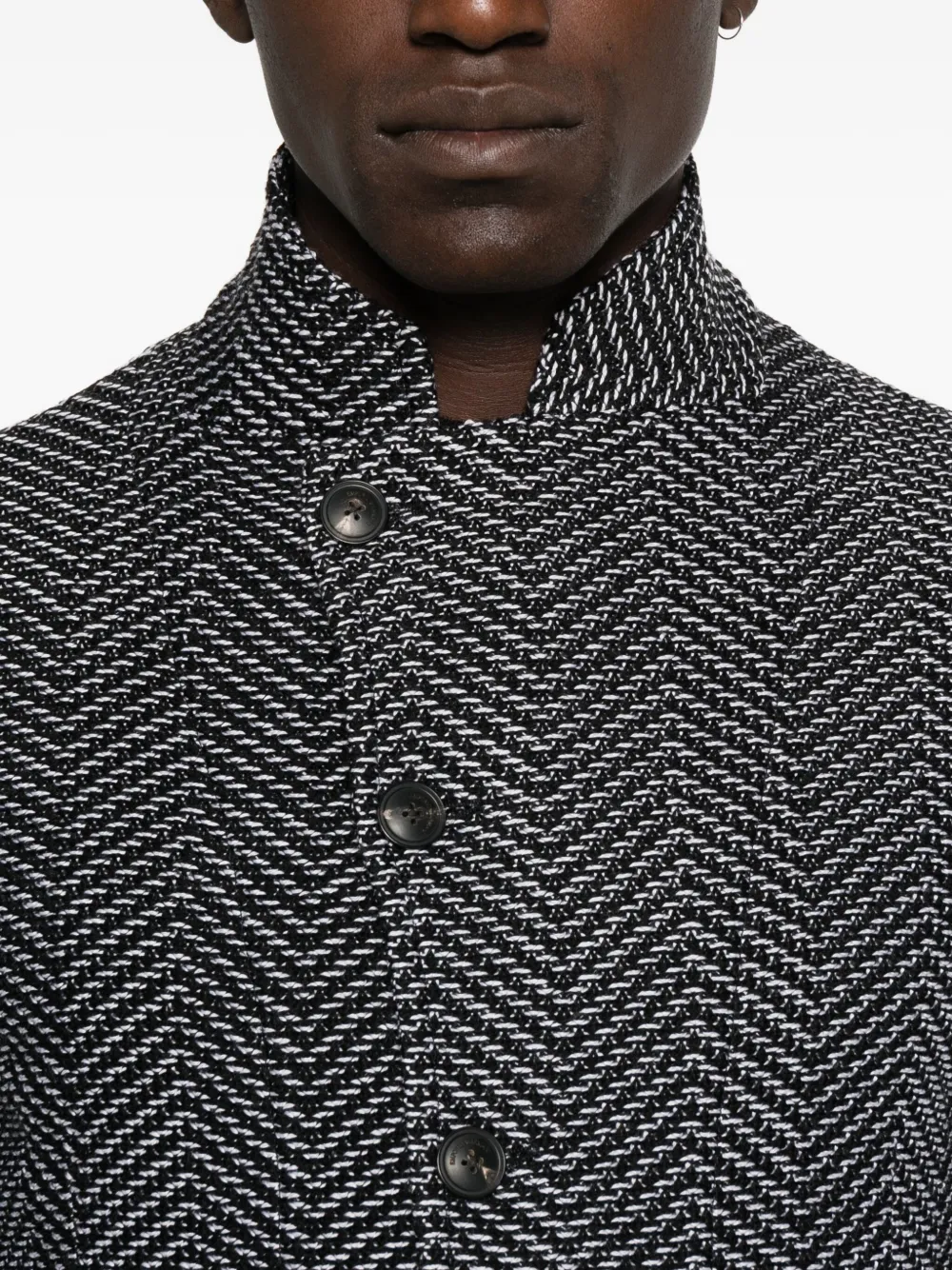 Emporio Armani zigzag-pattern jacket Zwart