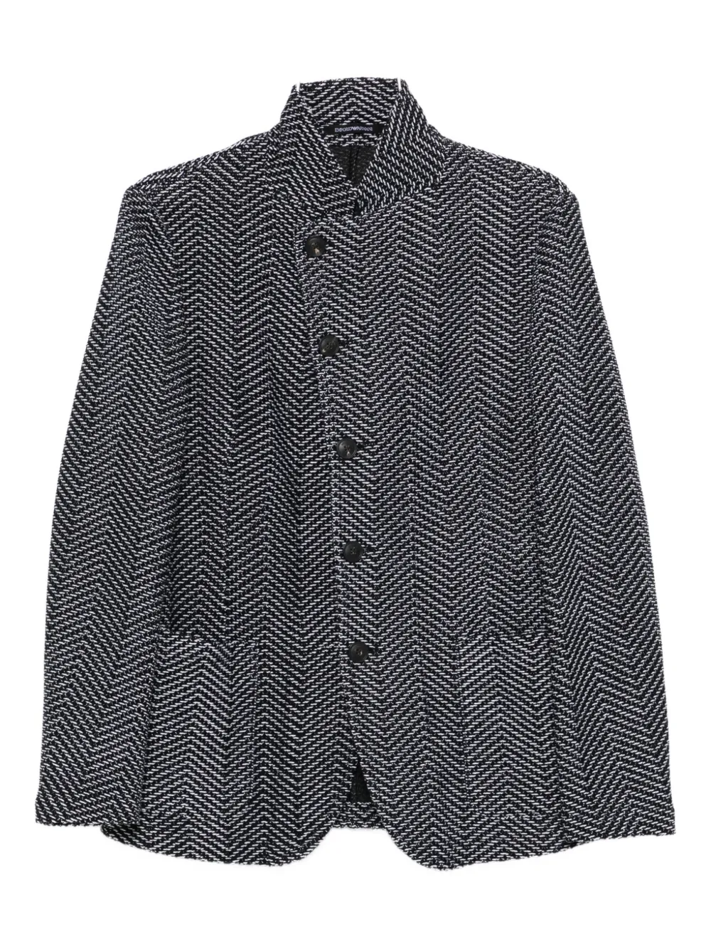 Emporio Armani zigzag-pattern jacket Zwart