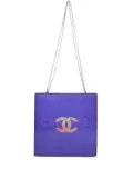 CHANEL Pre-Owned e 2000-2002 Hologram logo-print shoulder bag - Purple