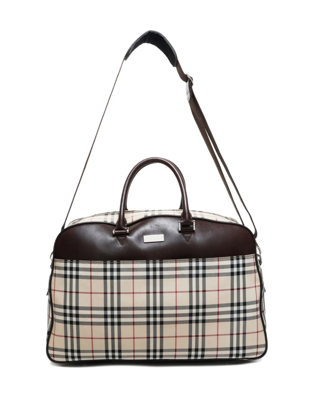 Pre-owned Burberry 1990s Check-pattern Tote Bag In Neutral