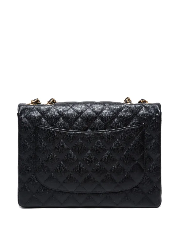 CHANEL Pre-Owned 2004-2005 Jumbo Classic Flap Shoulder Bag Black