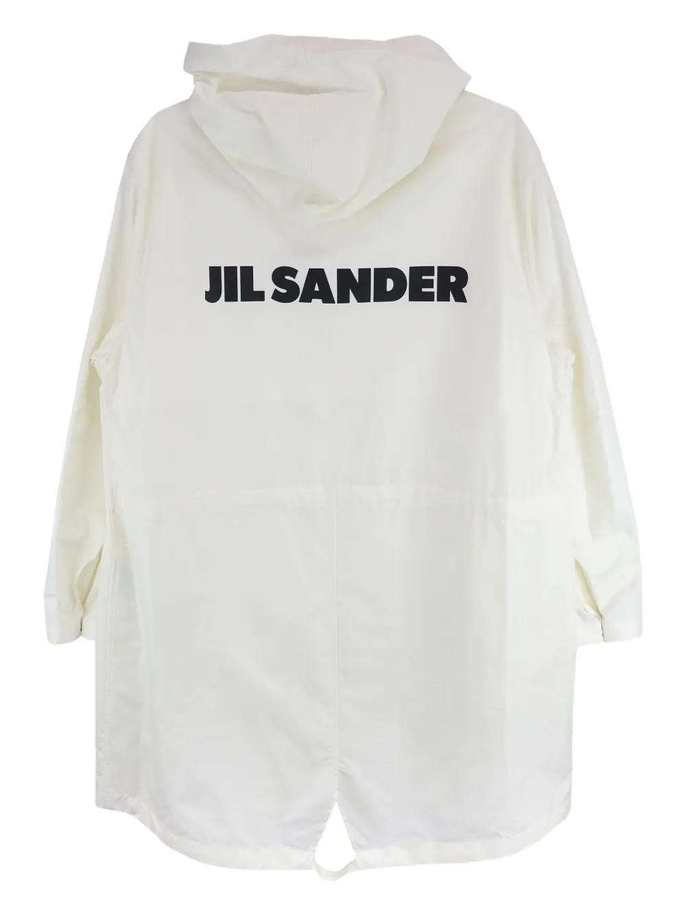 Jil Sander Hooded Parka Coat In White