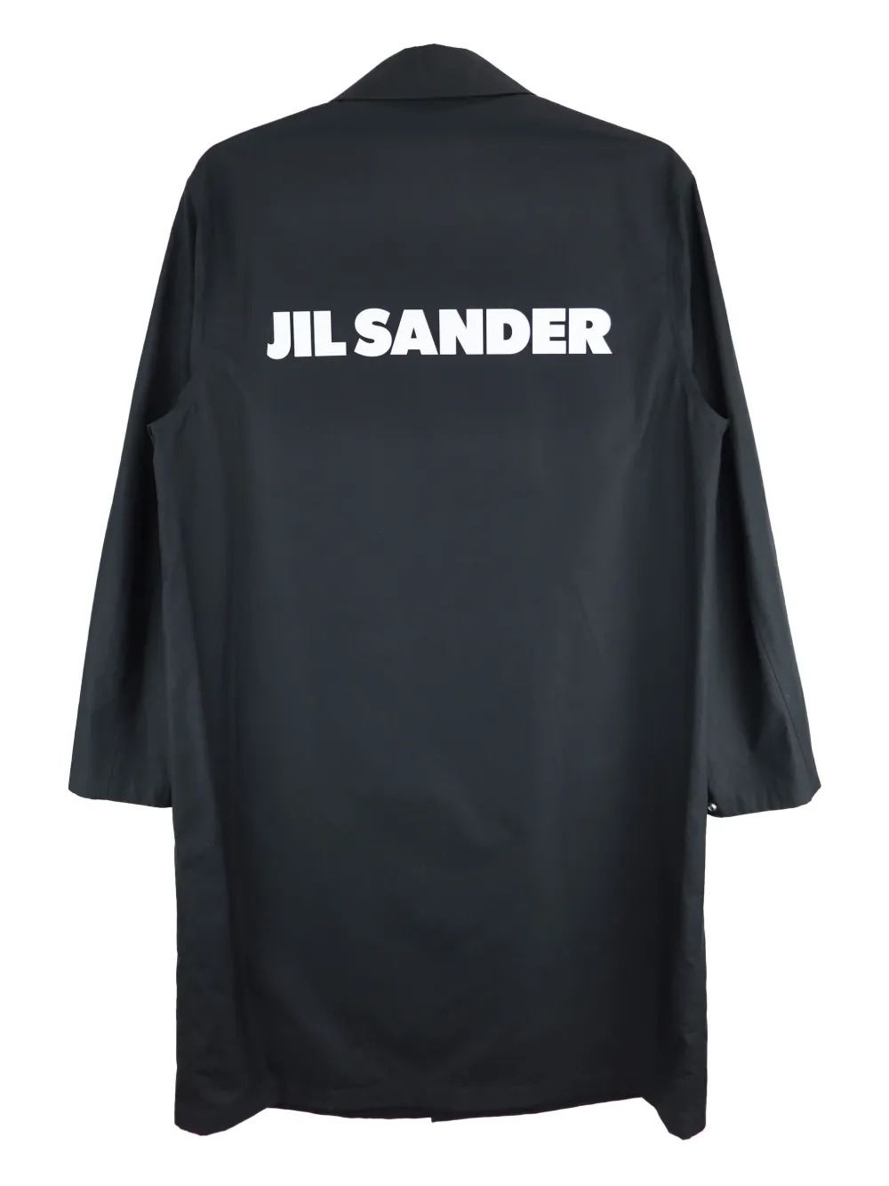 Jil Sander Logo-print Cotton Coat In Black