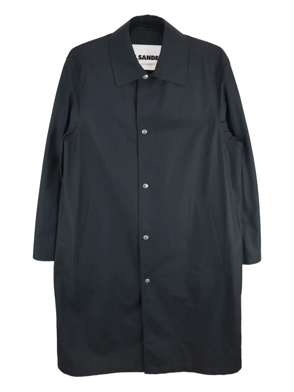 Jil Sander Logo-print Cotton Coat In Black