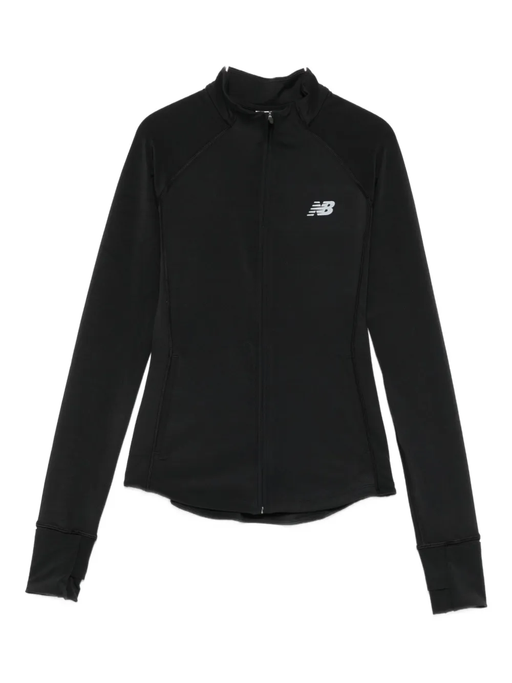 New Balance Zip-front Logo Sweatshirt In Black