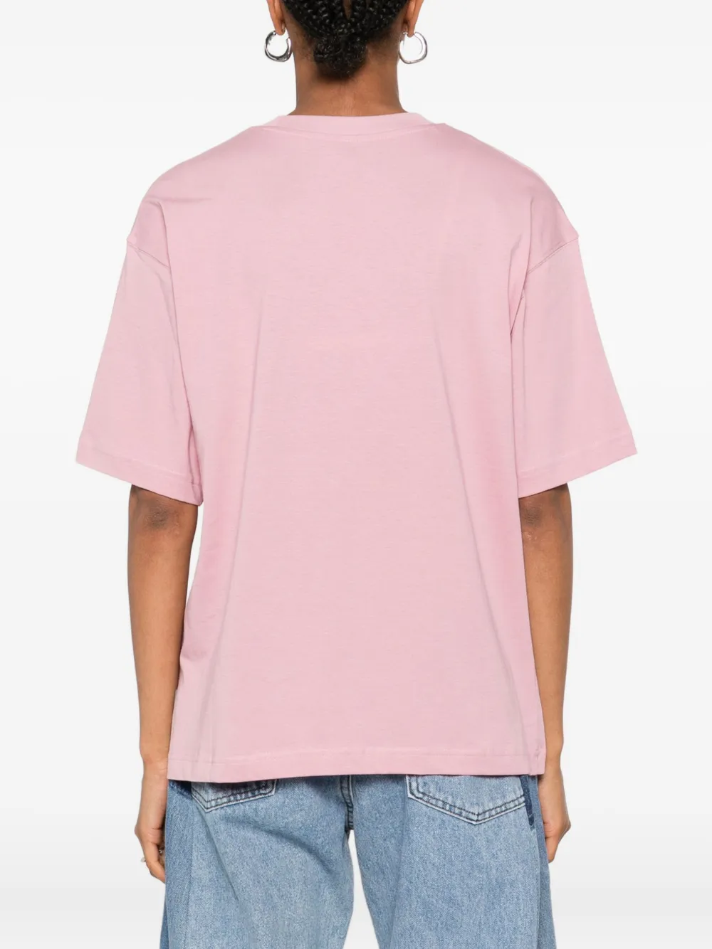 New Balance logo-print cotton T-shirt Roze