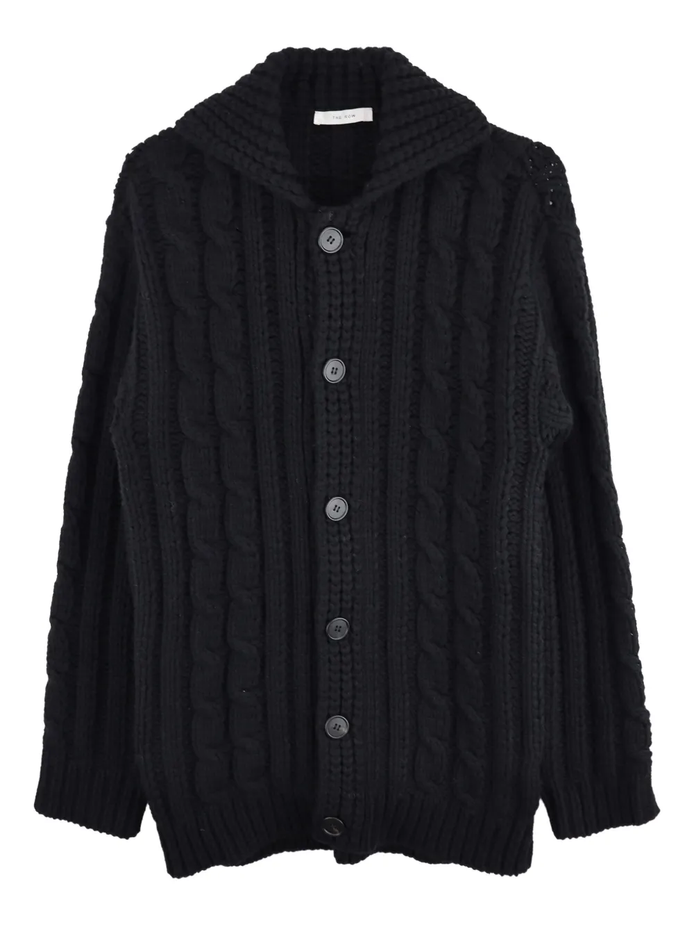 The Row Eleo cable-knit cardigan - Nero