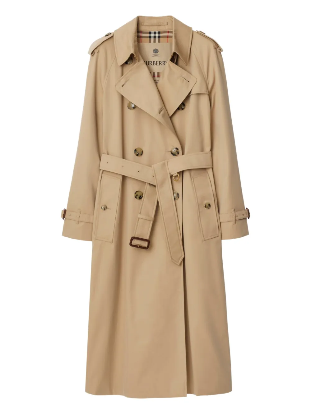 Burberry Castleford Double-breasted Cotton-gabardine Trench Coat In Neutral