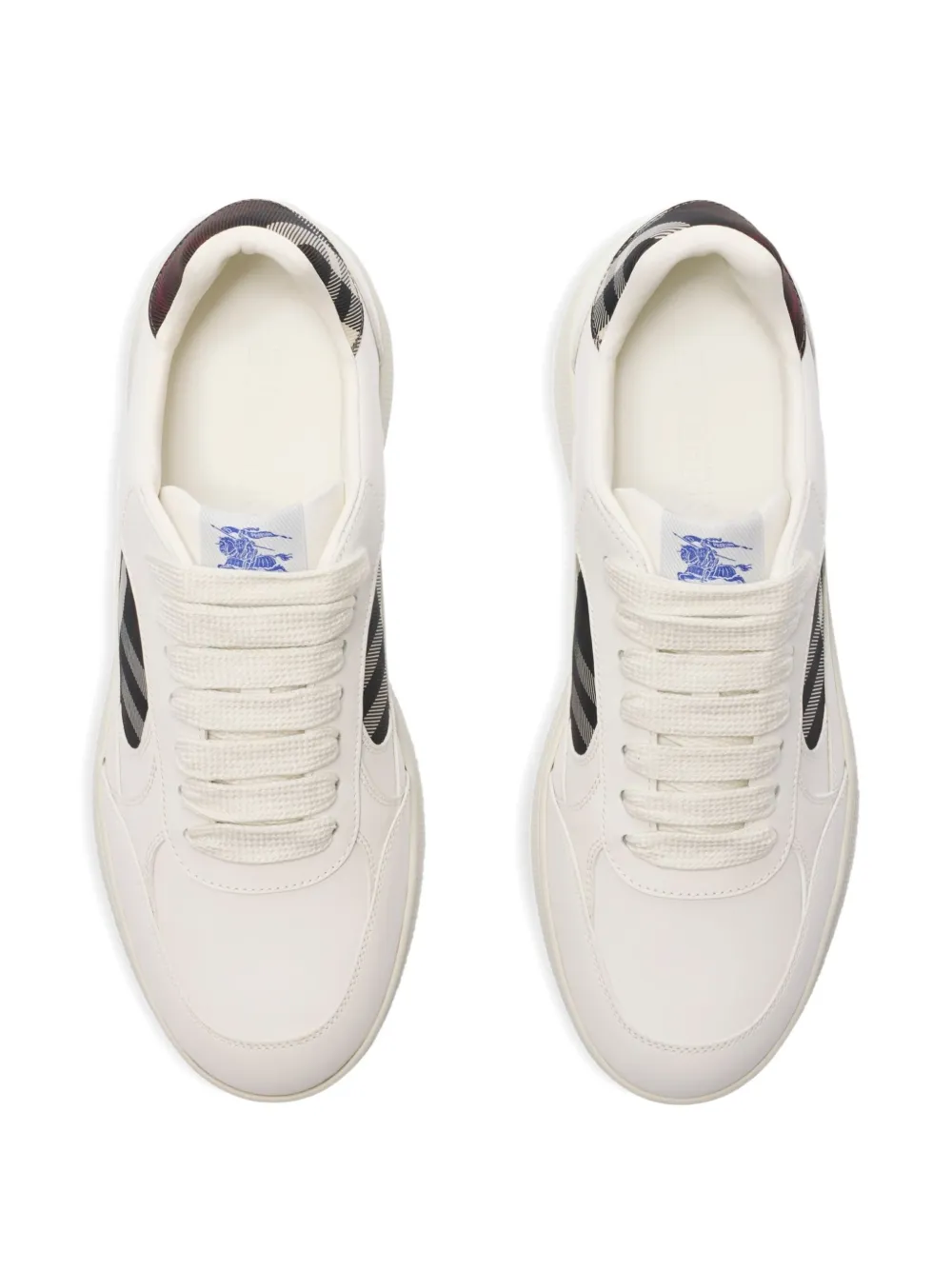 Burberry Terrace leren sneakers met geruit vlak Wit