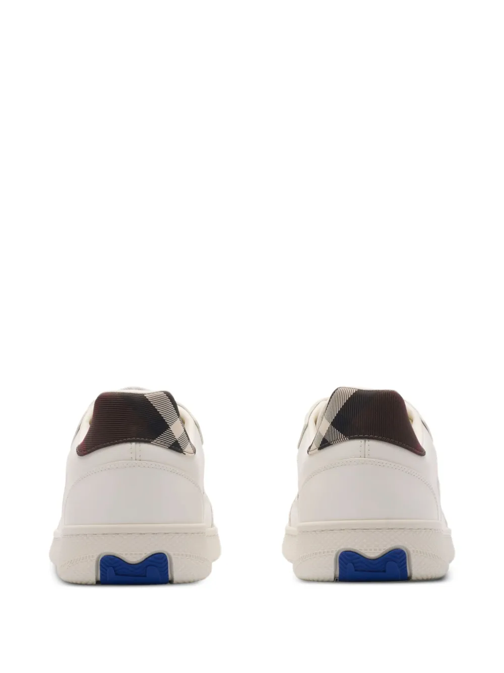 Burberry Terrace leren sneakers met geruit vlak Wit
