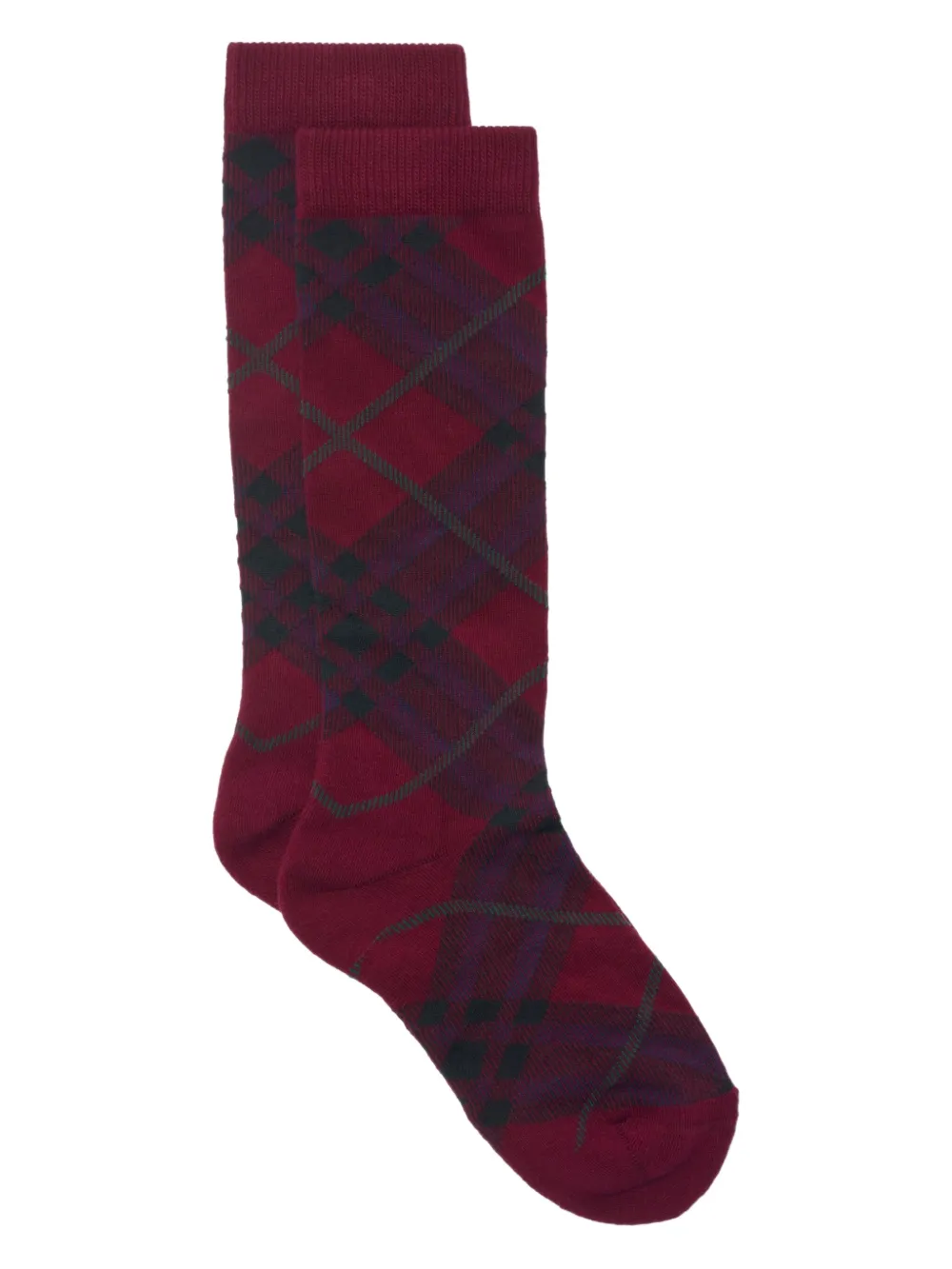 Burberry Check-pattern Socks In Red
