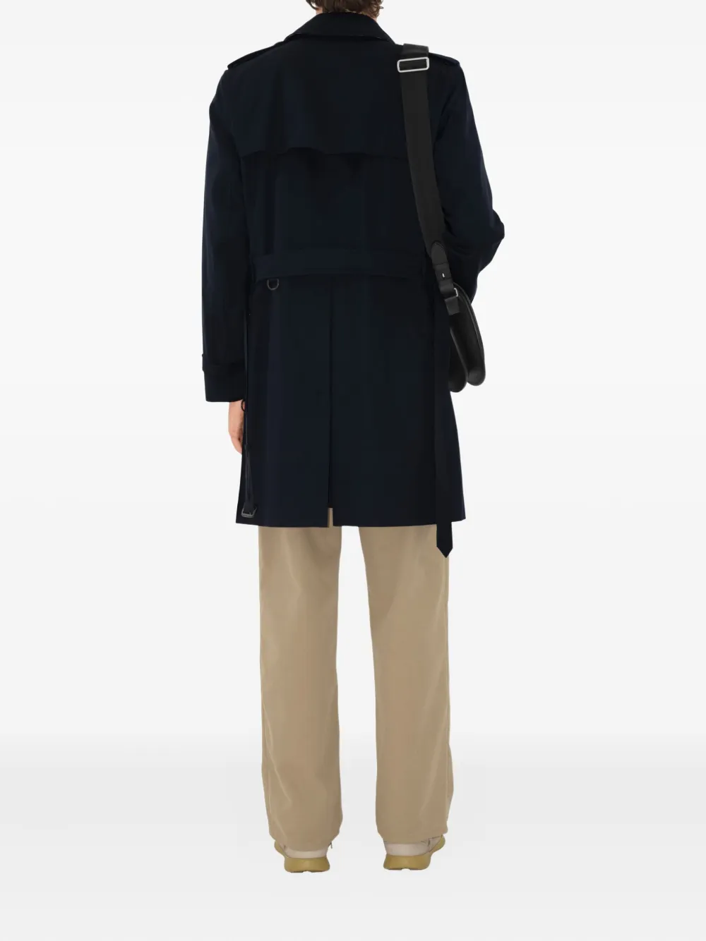 Burberry Short Kensington Heritage Trench Coat In Blue