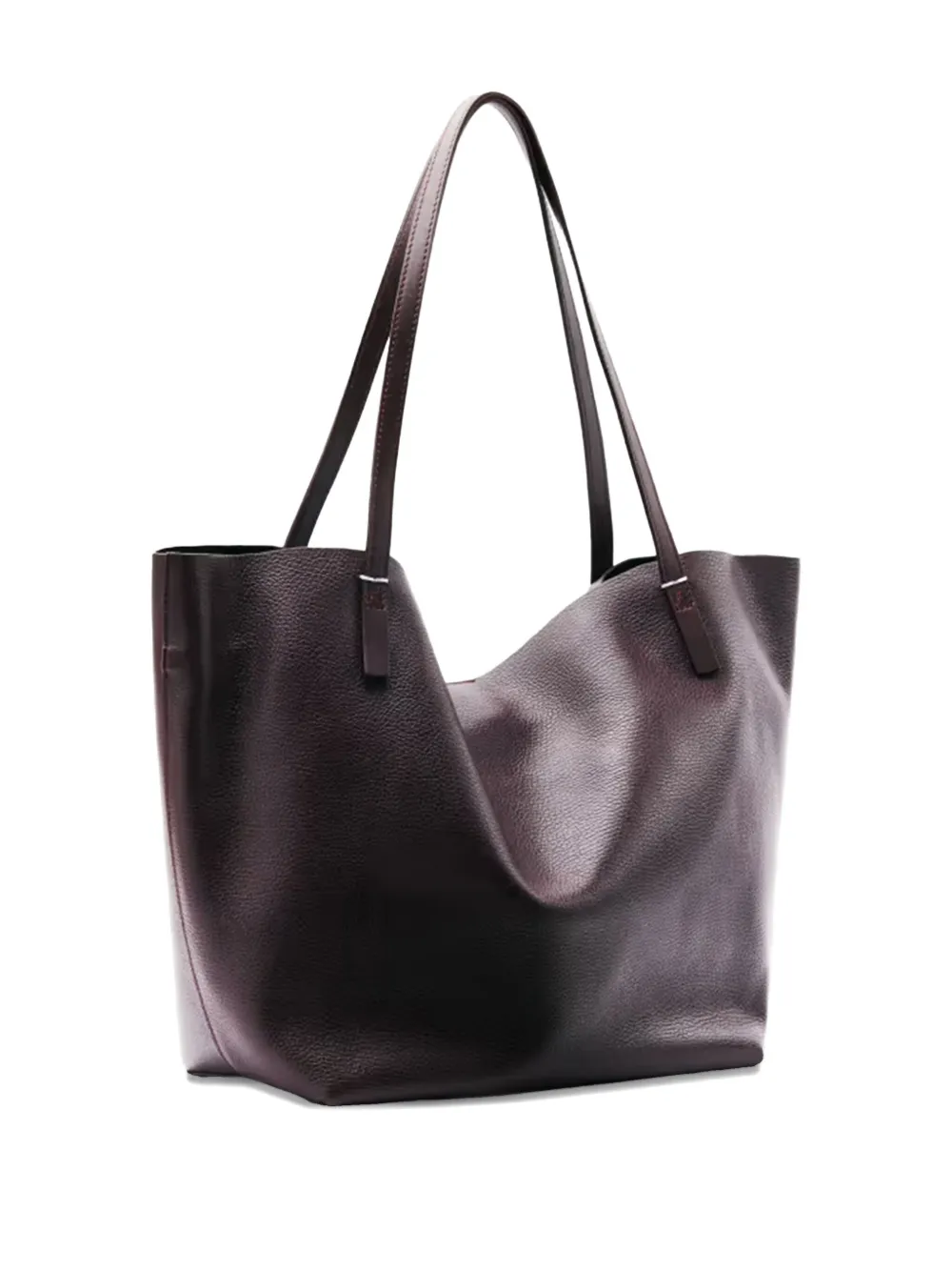 Patrizia Pepe calfskin logo-detail tote bag Bruin