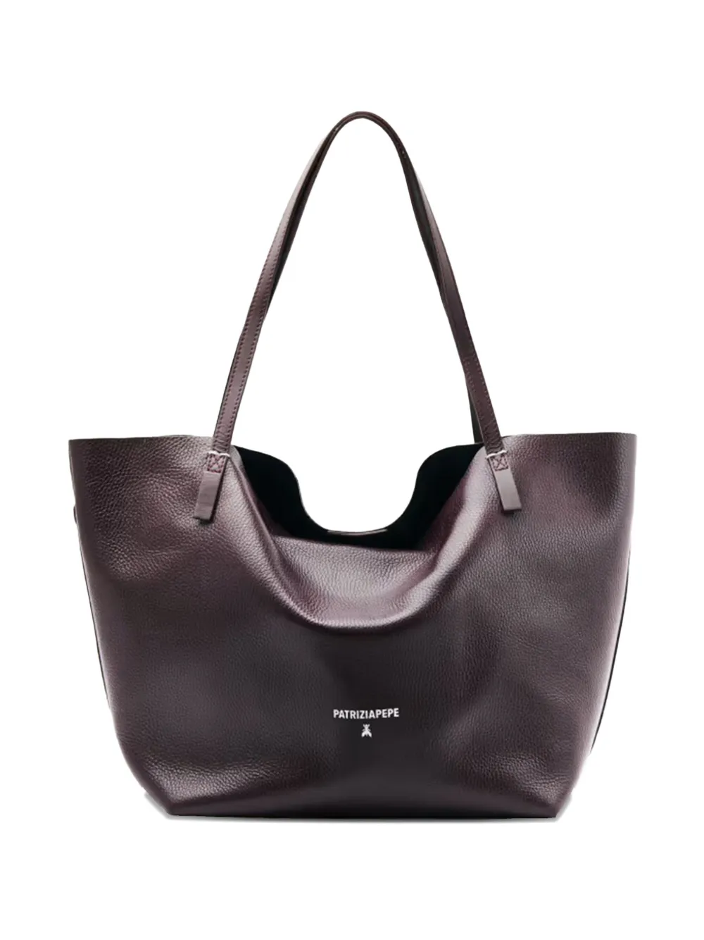 Patrizia Pepe calfskin logo-detail tote bag Bruin