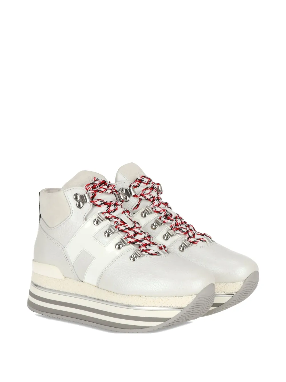 Hogan Platform Lace-up Sneakers In Gray