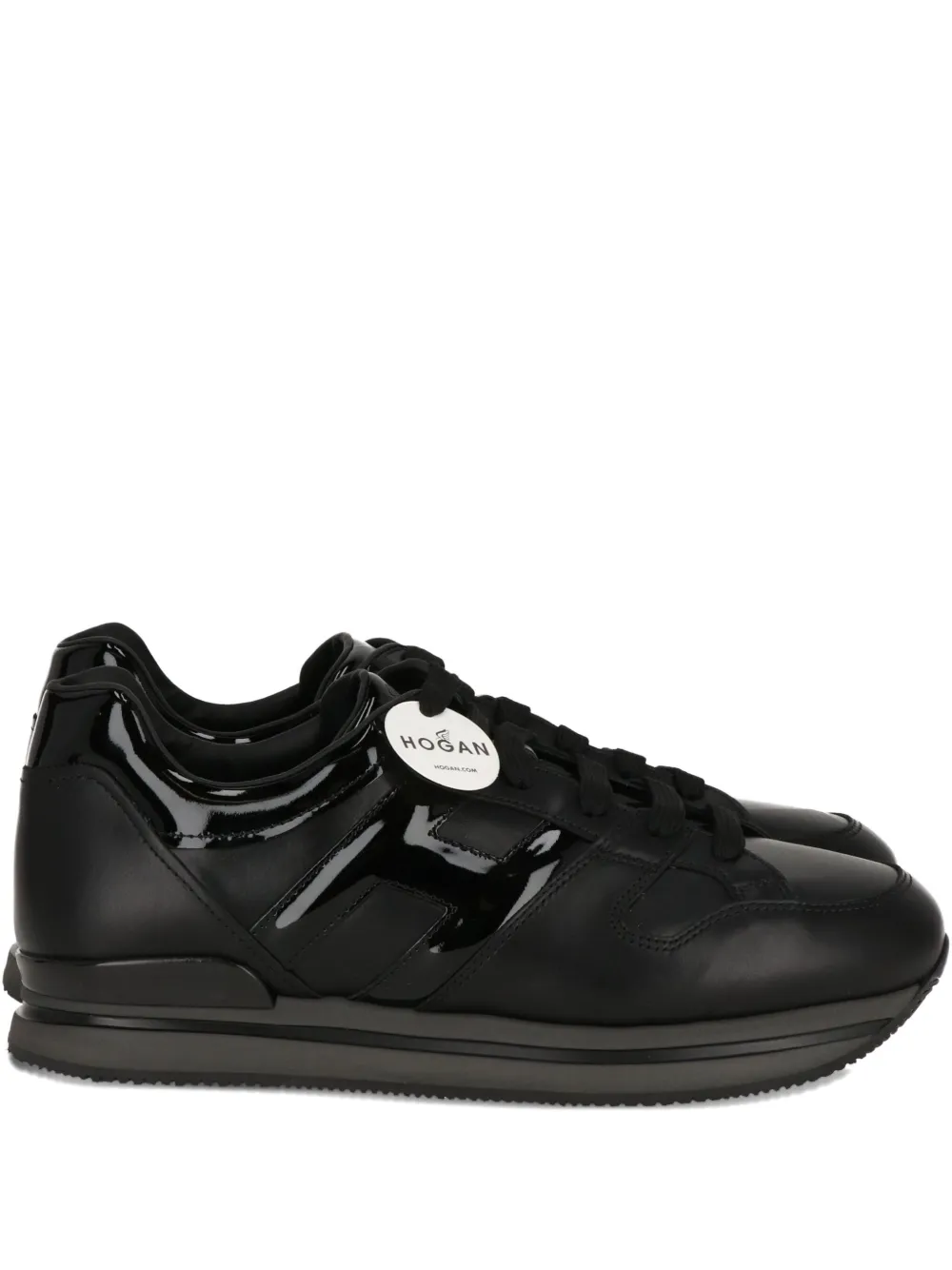 Hogan leather lace-up sneakers Black