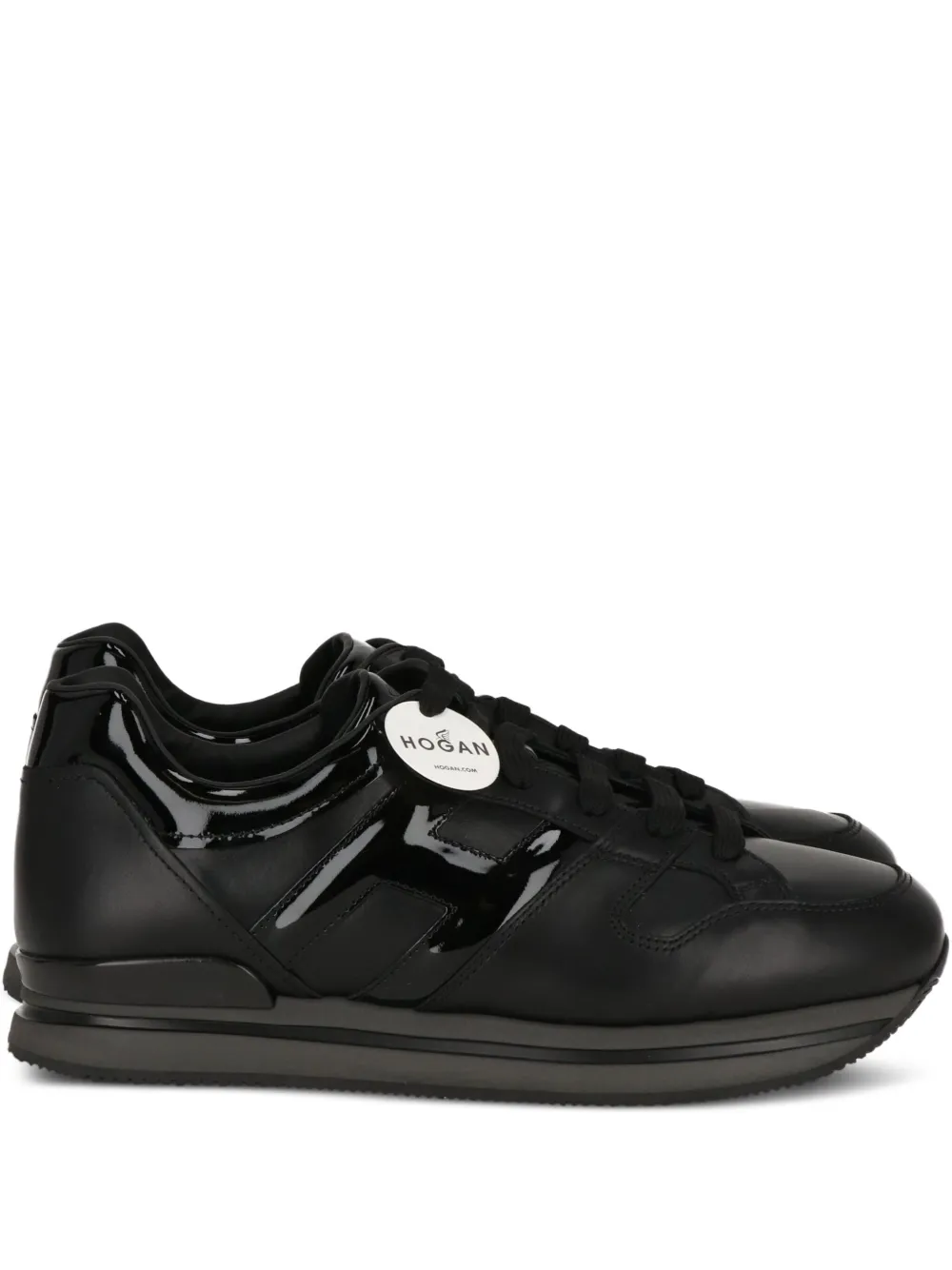 Hogan leather lace-up sneakers Black