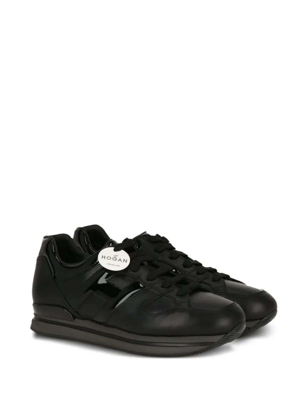 Hogan leather lace-up sneakers - Zwart