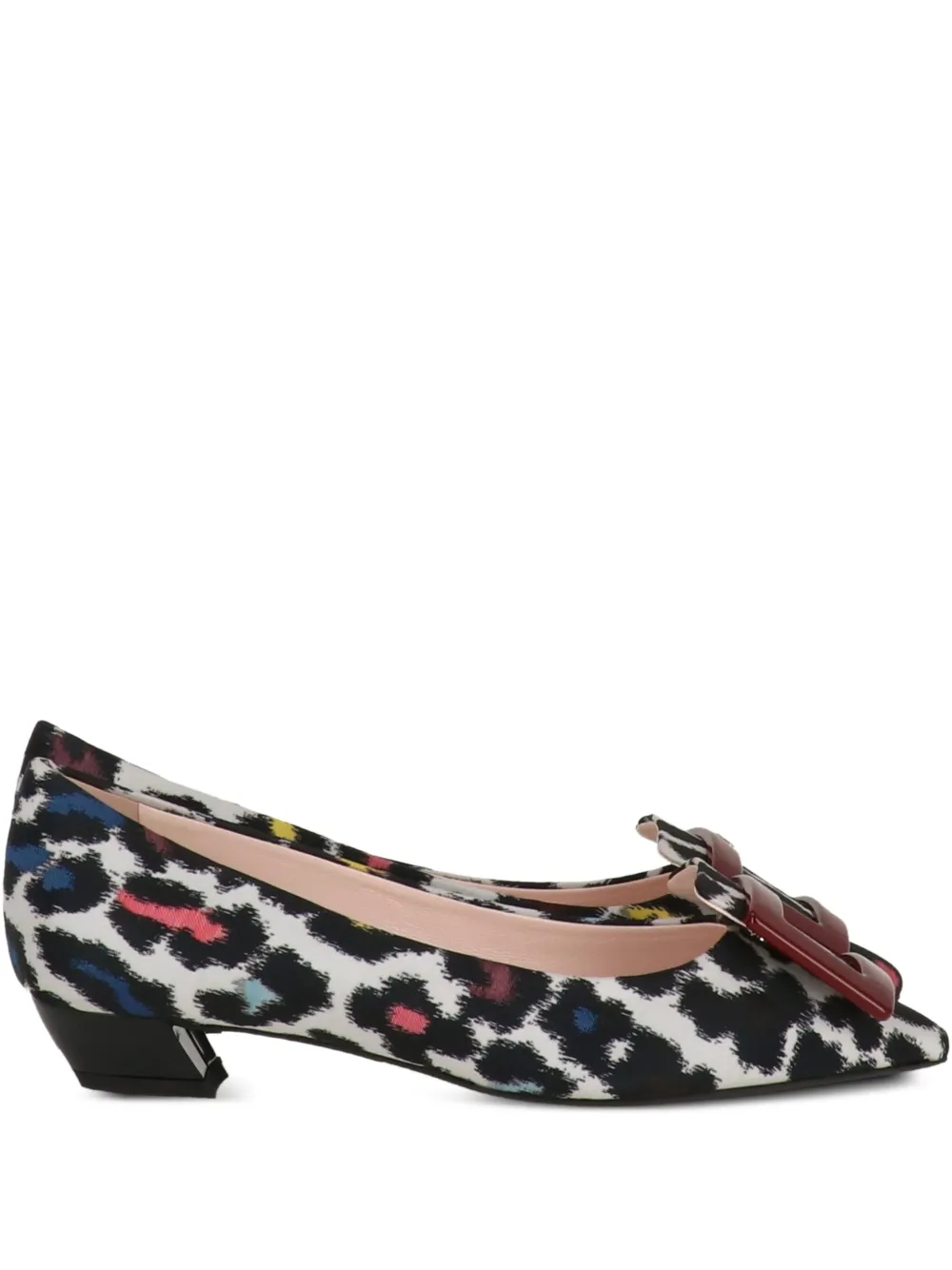 Roger Vivier buckle-embellished animal-print pumps | White | Image 1