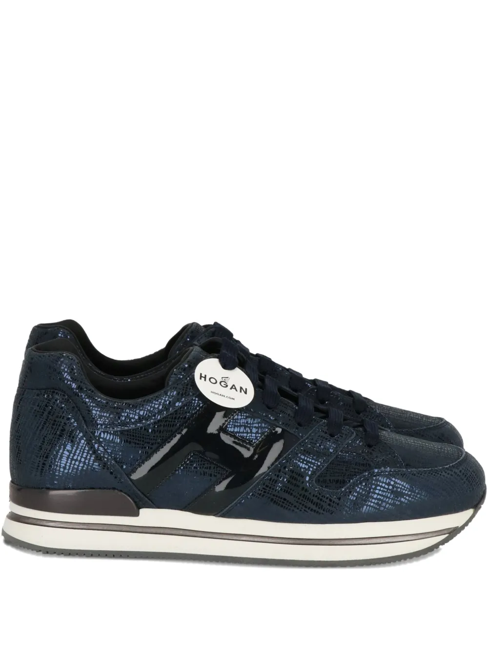 Hogan leather lace-up sneakers Blue