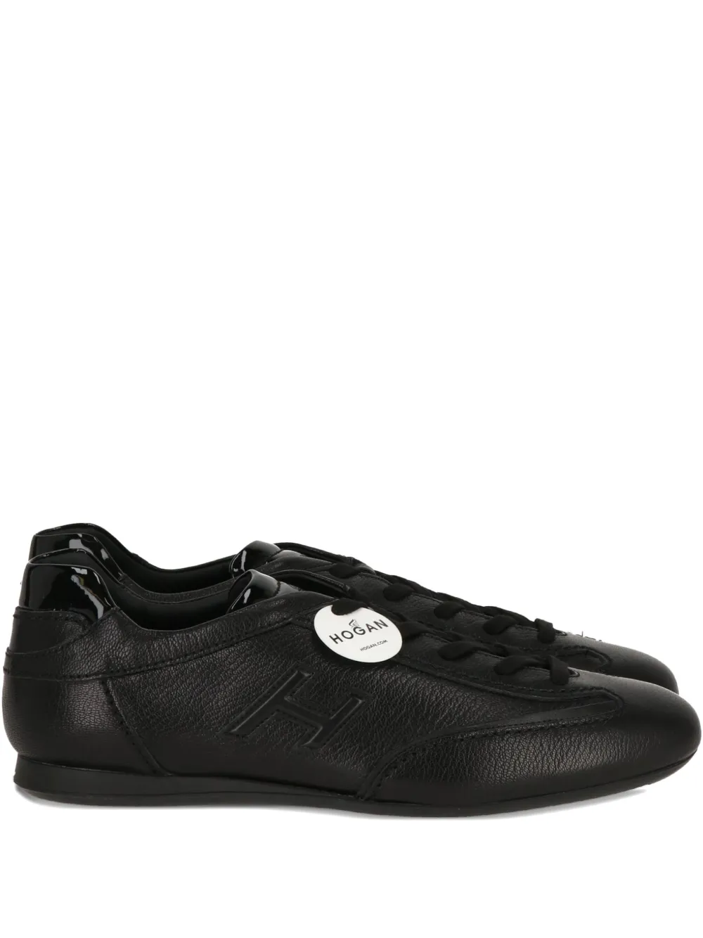 Hogan Leather Lace-up Sneakers In Black