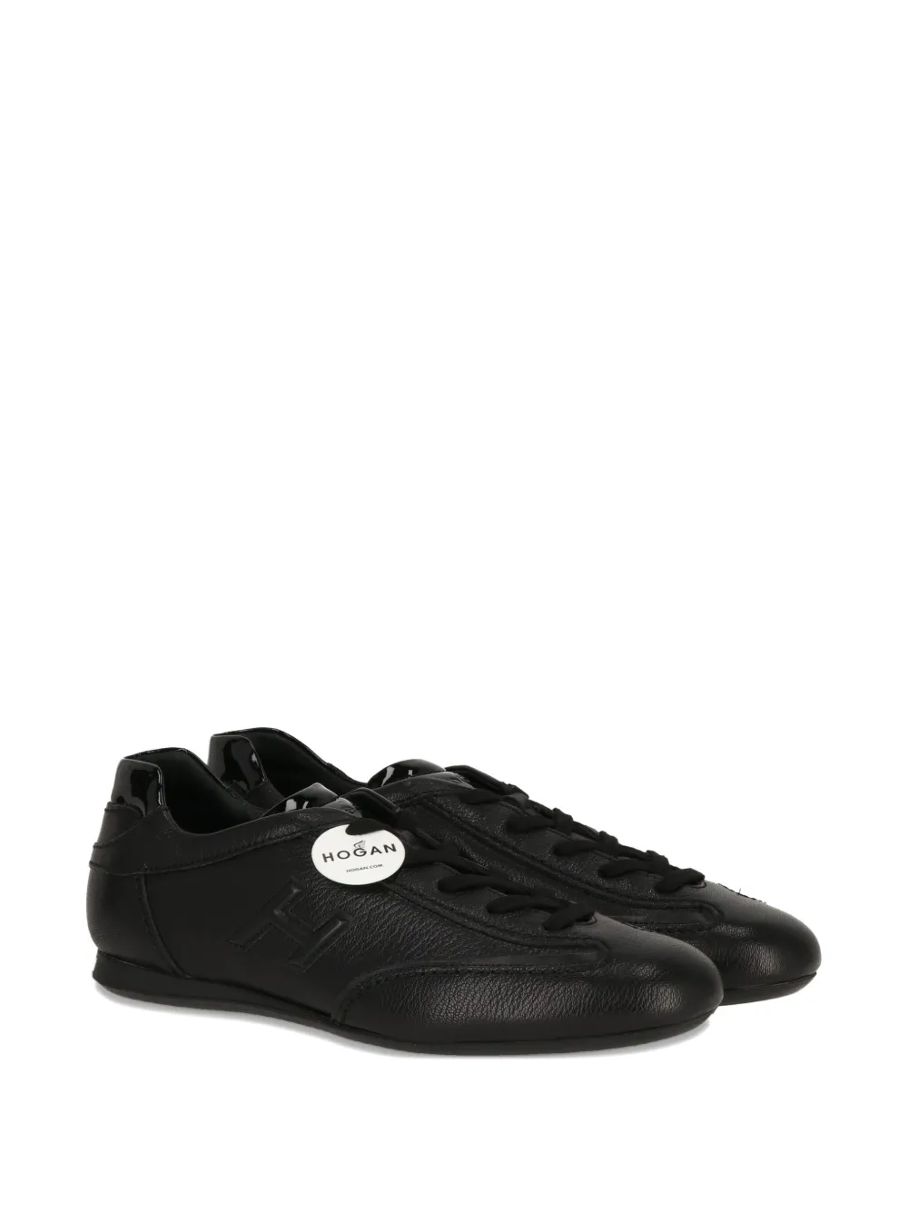 Hogan Leather Lace-up Sneakers In Black