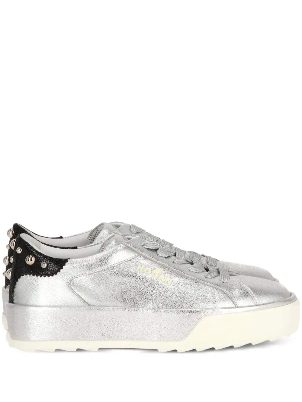 Hogan studded-detail leather sneakers Grey