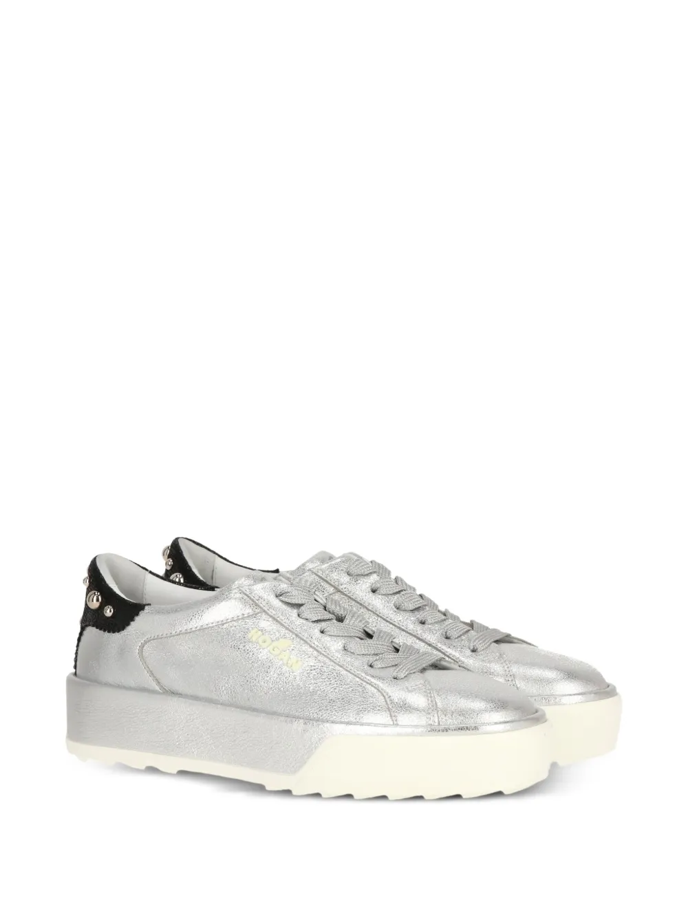 Hogan studded-detail leather sneakers Grey
