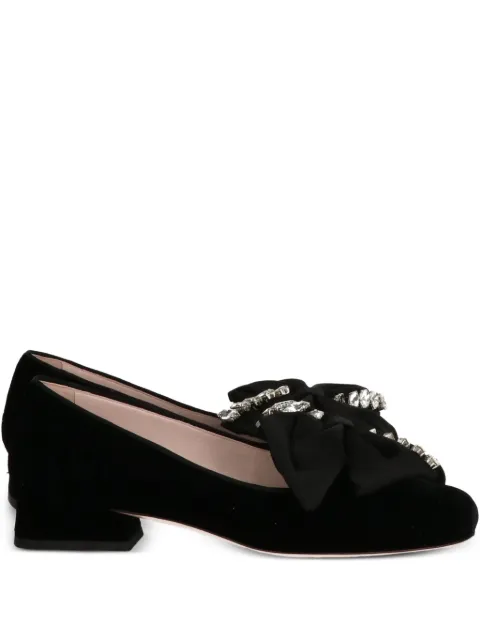 Roger Vivier bow-embellished velvet pumps