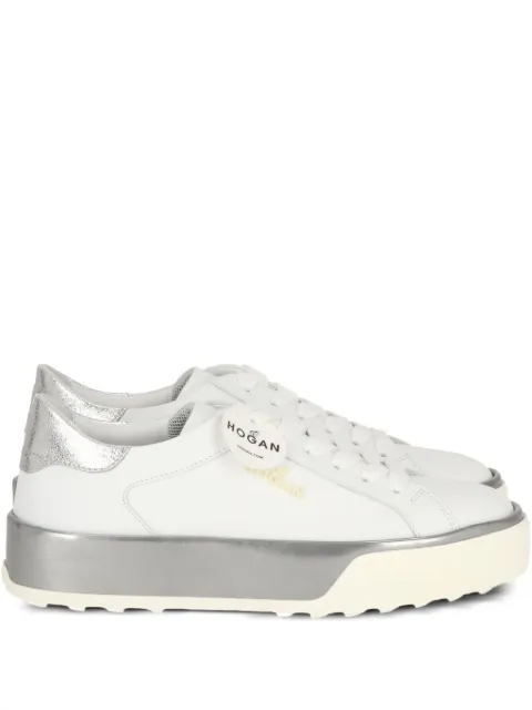 Hogan metallic-panel leather sneakers 