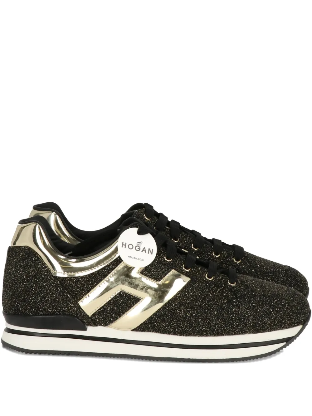 Hogan Glitter Sneakers In Black