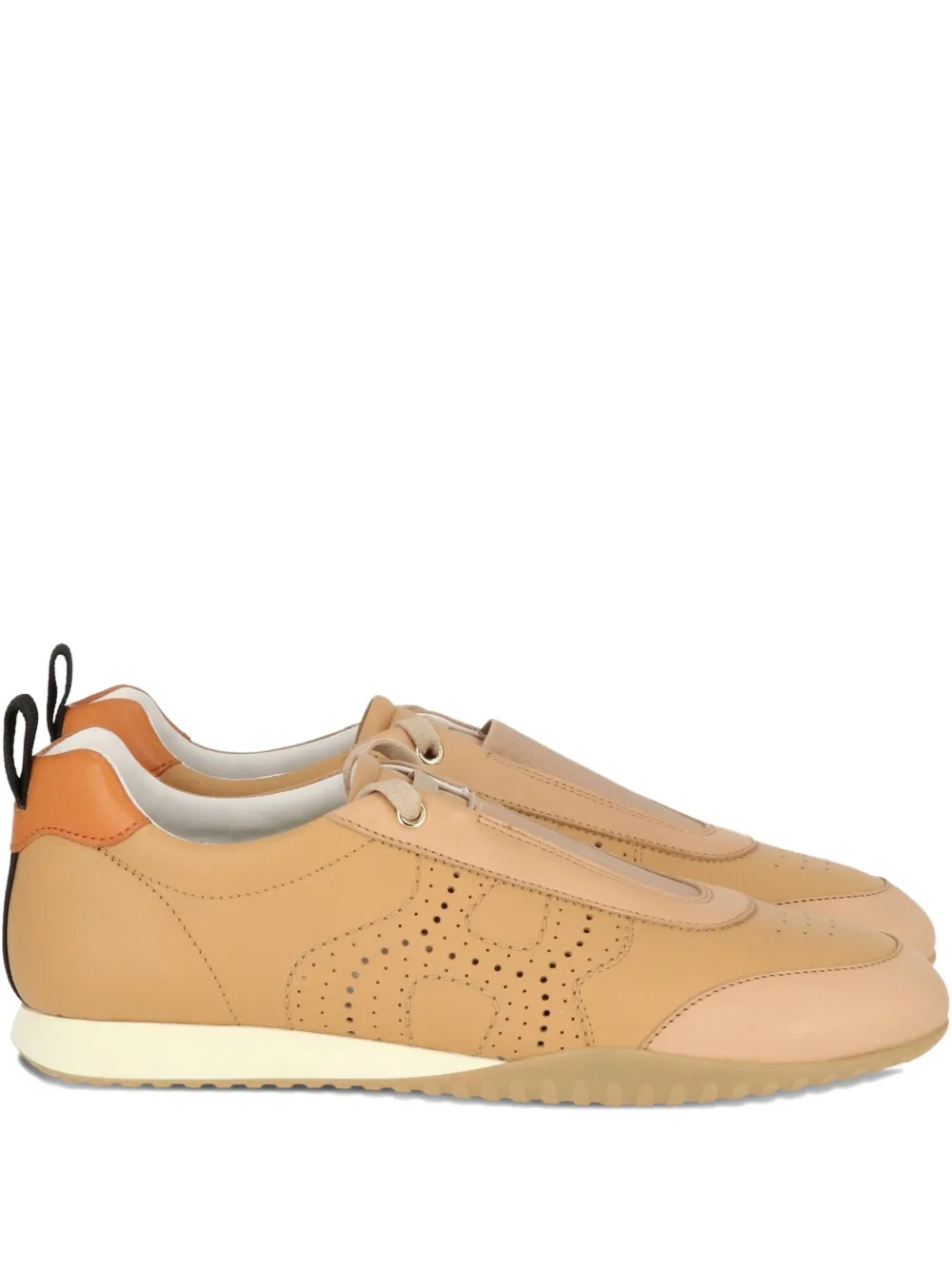 Hogan perforated logo-detail sneakers Brown