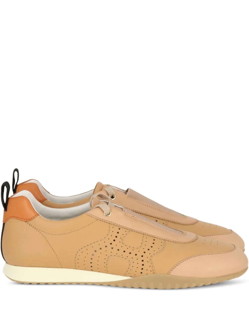Hogan perforated logo-detail sneakers Brown